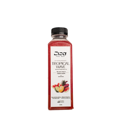 Ziza Fuel Bar Tropical Wave – Cold Pressed Juice UK drink bottle
made from Watermelon, Pineapple, Beetroot & Lime